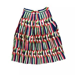 Authentic Gucci Silk Skirt Size 38 Pre-Fall 2017 Chain Web Rare Colorful A-Line
